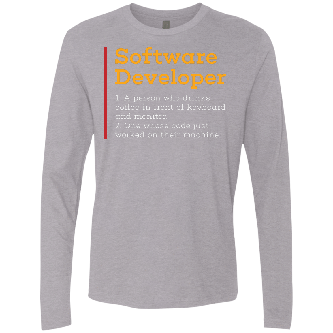 T-Shirts Heather Grey / Small Software Developer Men's Premium Long Sleeve