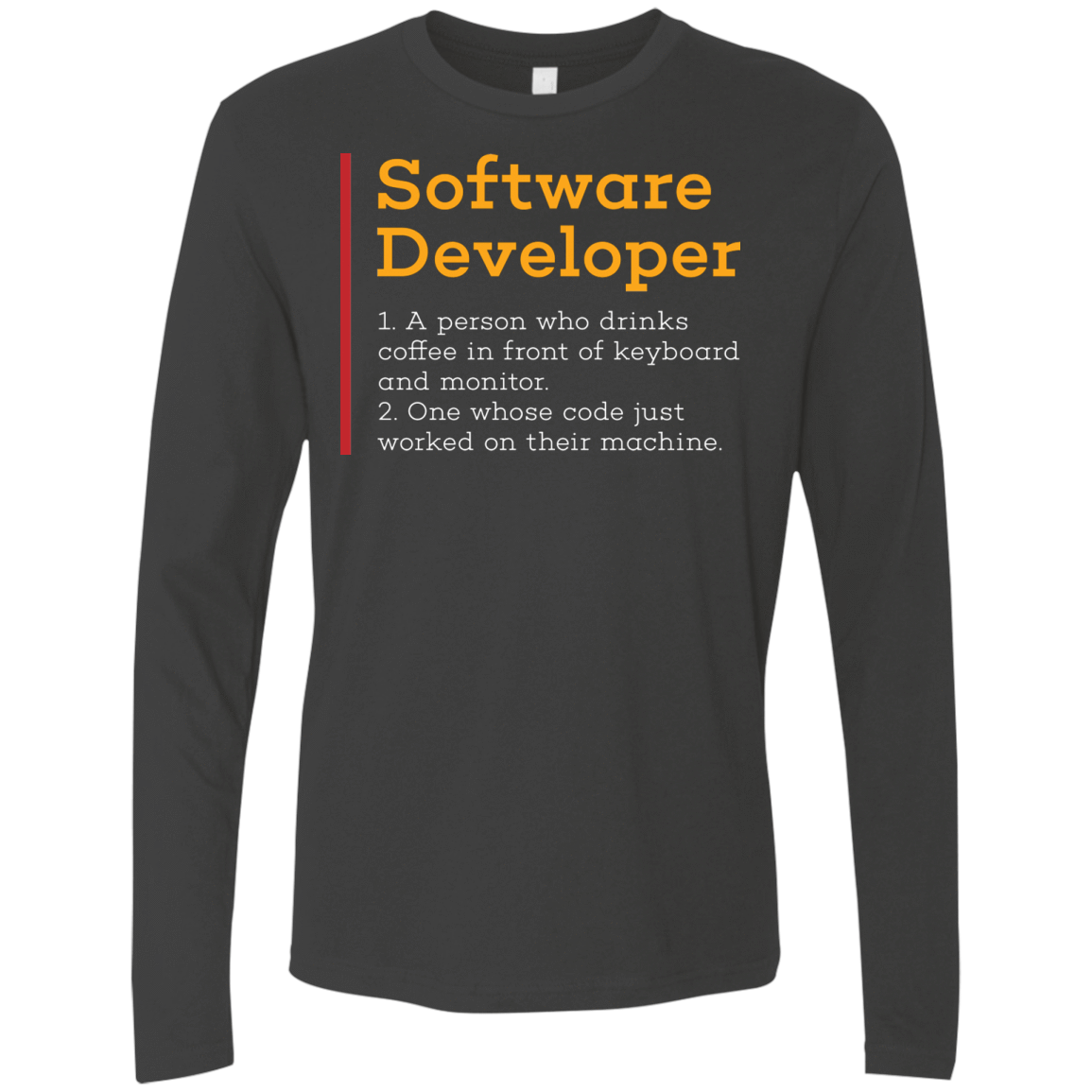 T-Shirts Heavy Metal / Small Software Developer Men's Premium Long Sleeve