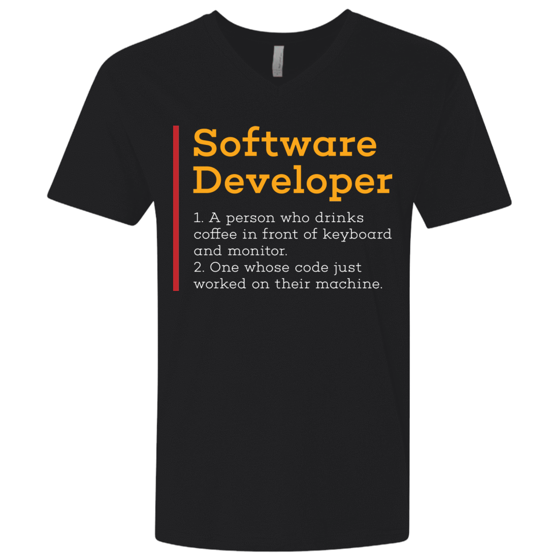 T-Shirts Black / X-Small Software Developer Men's Premium V-Neck
