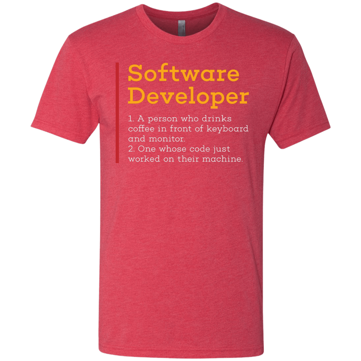 T-Shirts Vintage Red / Small Software Developer Men's Triblend T-Shirt