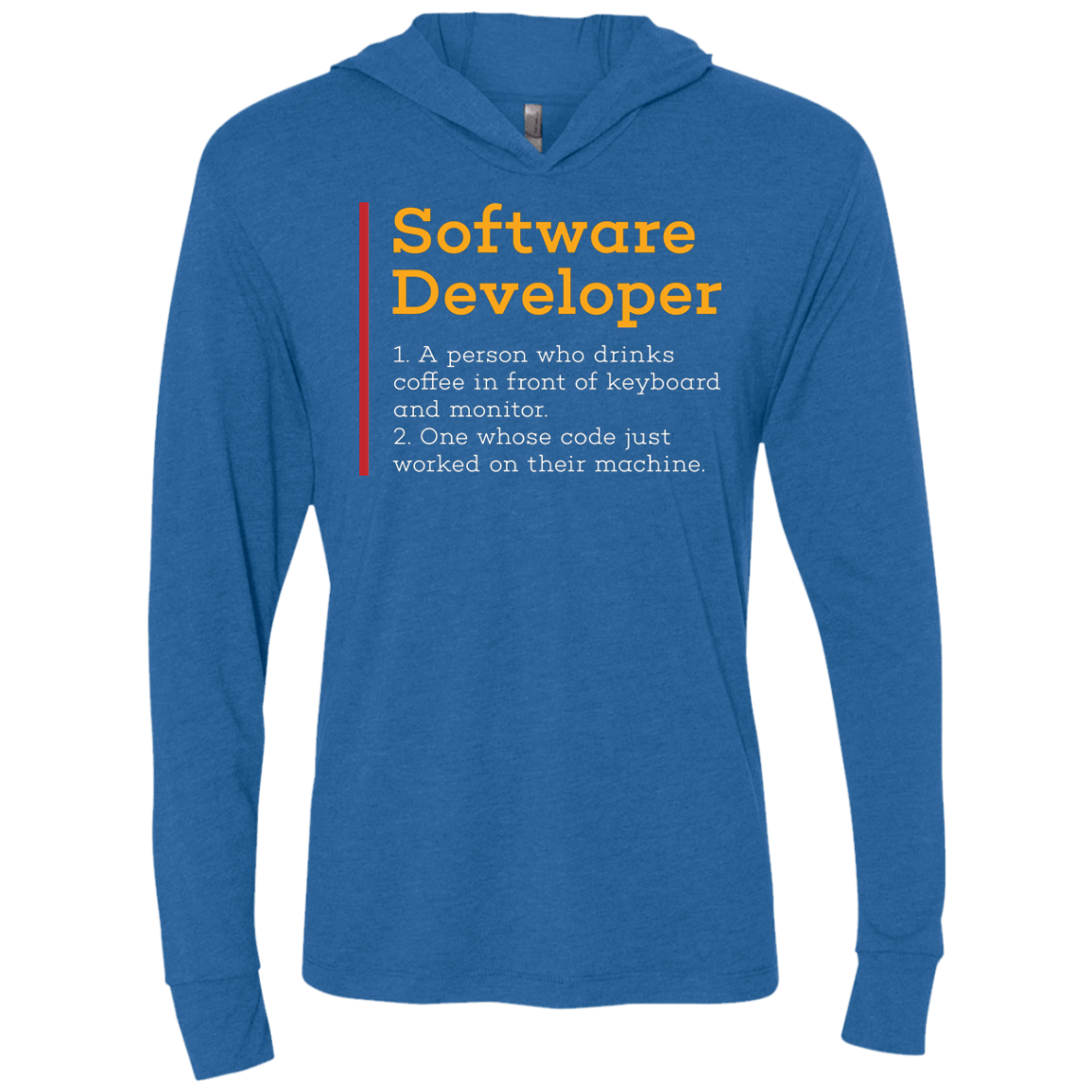 T-Shirts Vintage Royal / X-Small Software Developer Triblend Long Sleeve Hoodie Tee