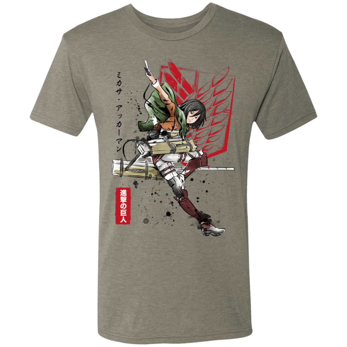 T-Shirts Venetian Grey / S Soldier Mikasa Men's Triblend T-Shirt