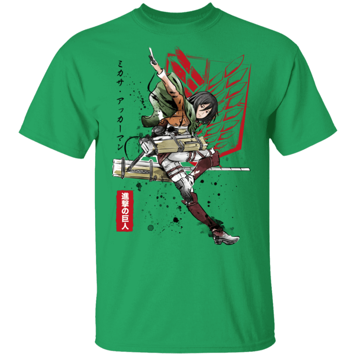 T-Shirts Irish Green / S Soldier Mikasa T-Shirt