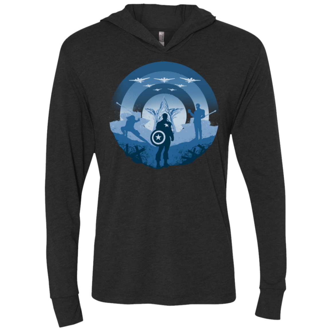 T-Shirts Vintage Black / X-Small Soldier of Freedom Triblend Long Sleeve Hoodie Tee