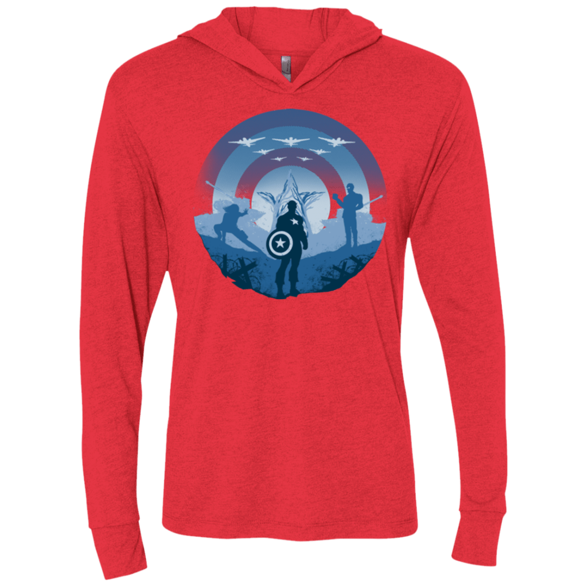 T-Shirts Vintage Red / X-Small Soldier of Freedom Triblend Long Sleeve Hoodie Tee