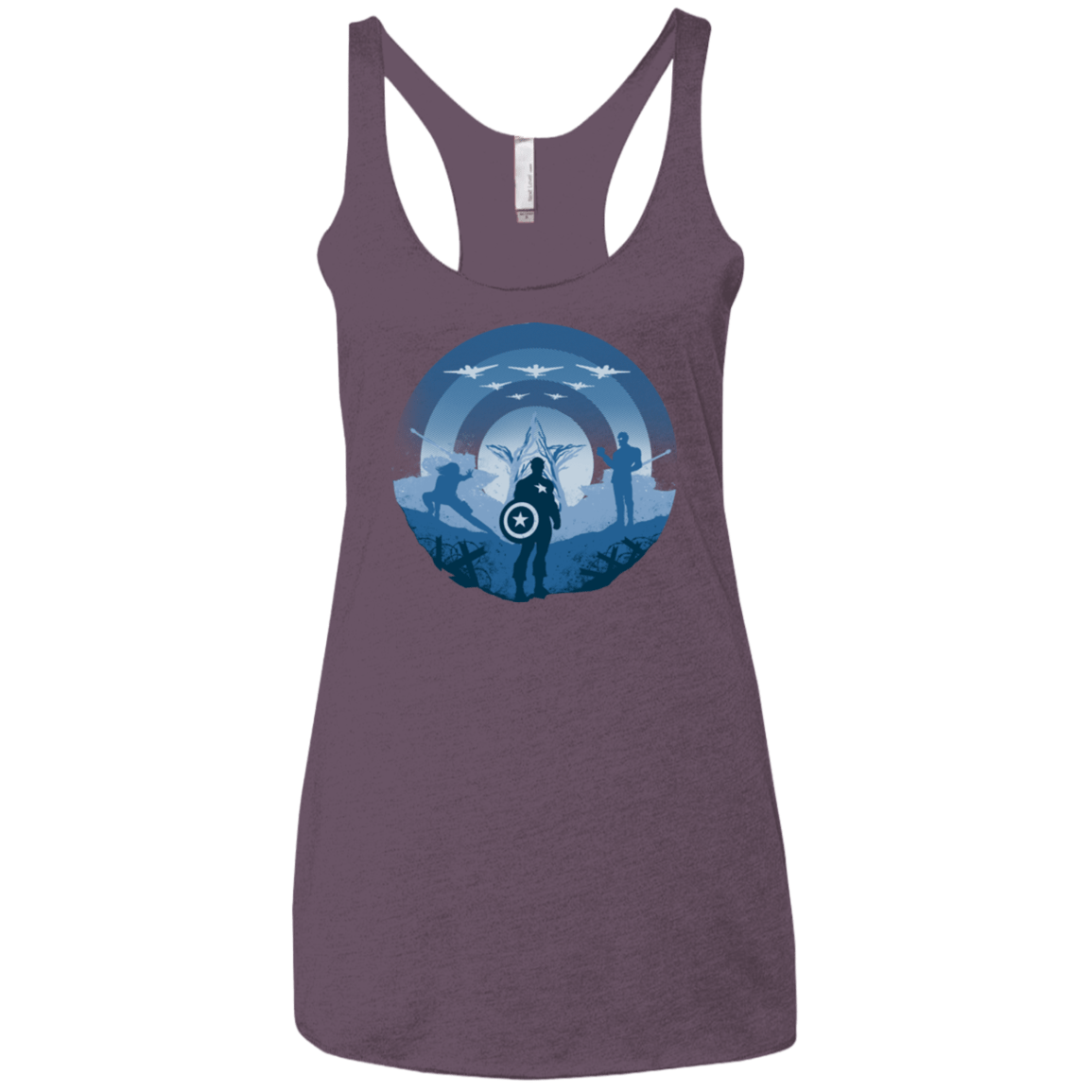 T-Shirts Vintage Purple / X-Small Soldier of Freedom Women's Triblend Racerback Tank