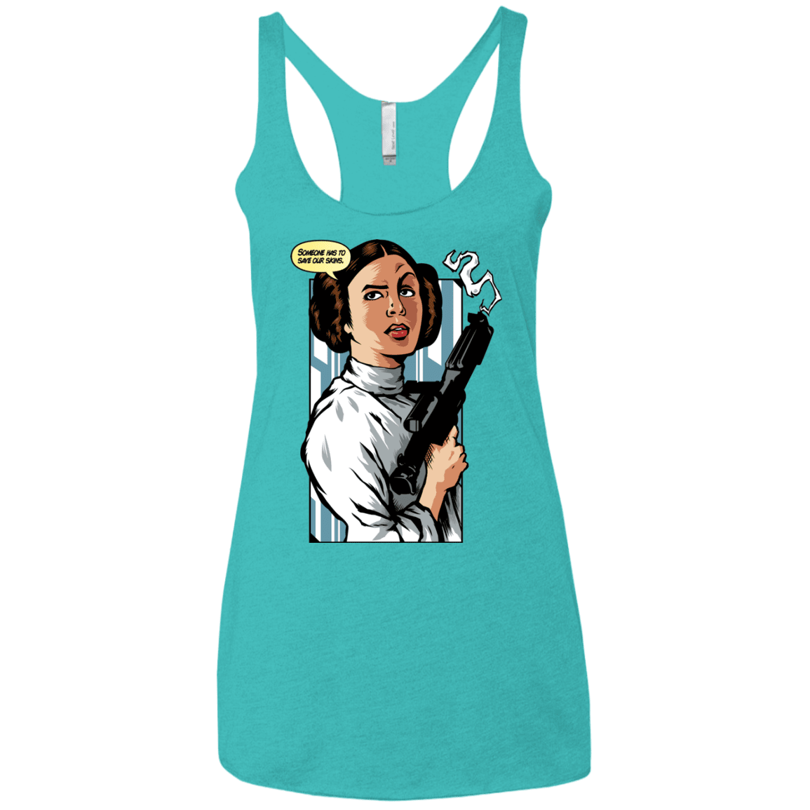 T-Shirts Tahiti Blue / X-Small Someone has to save our skins Women's Triblend Racerback Tank