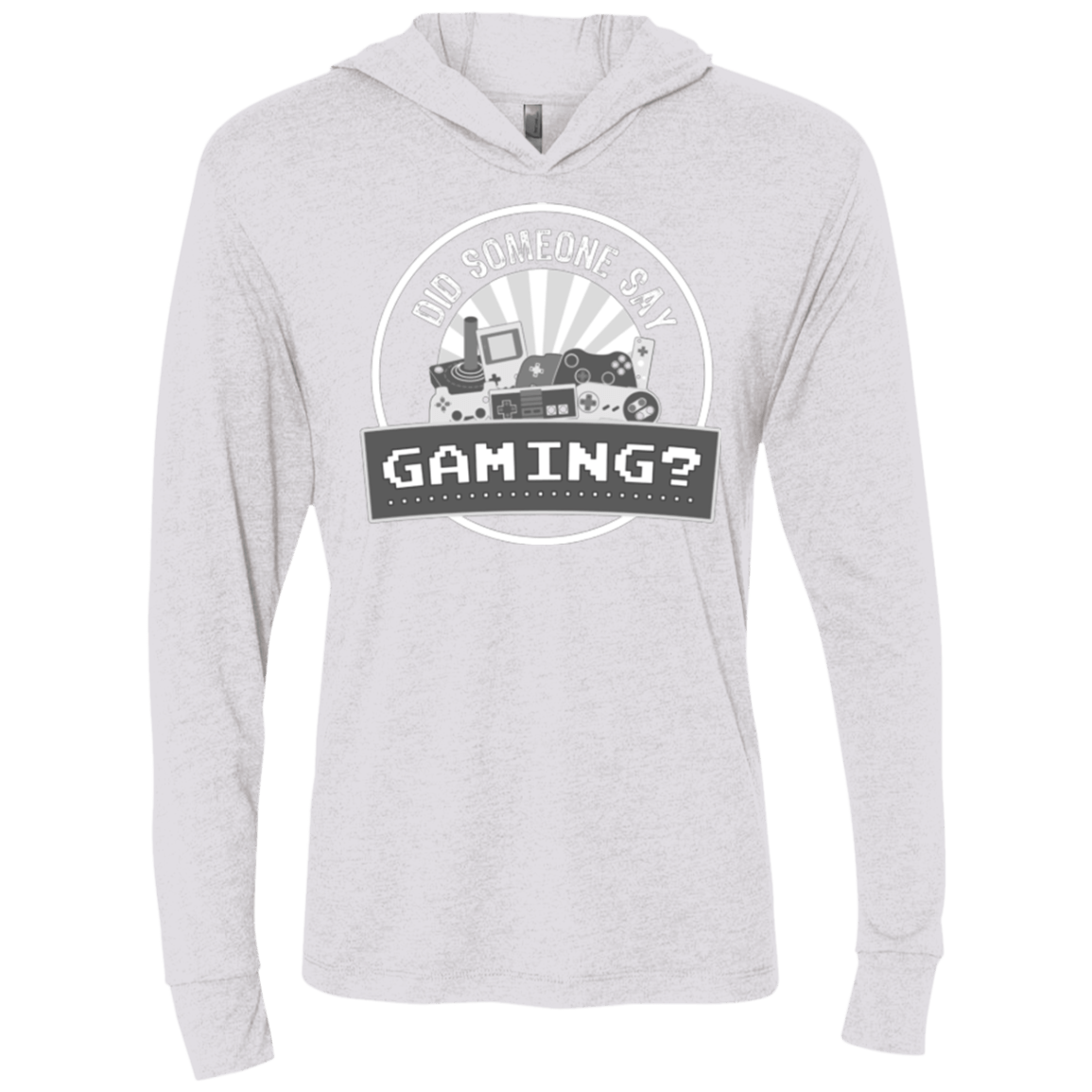 T-Shirts Heather White / X-Small Someone Say Gaming Triblend Long Sleeve Hoodie Tee