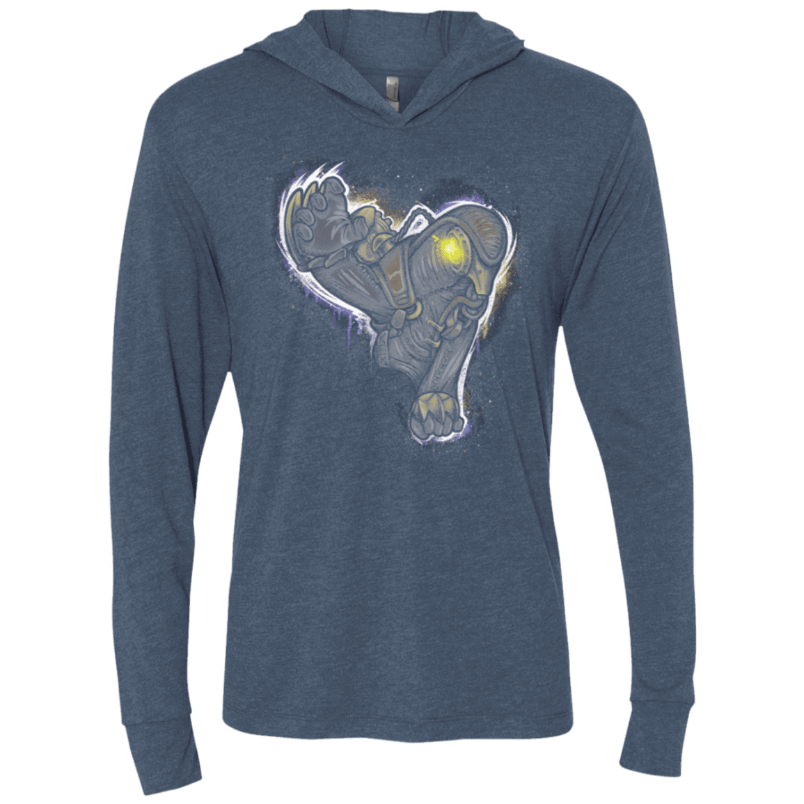 T-Shirts Indigo / X-Small Songbird portrait Triblend Long Sleeve Hoodie Tee