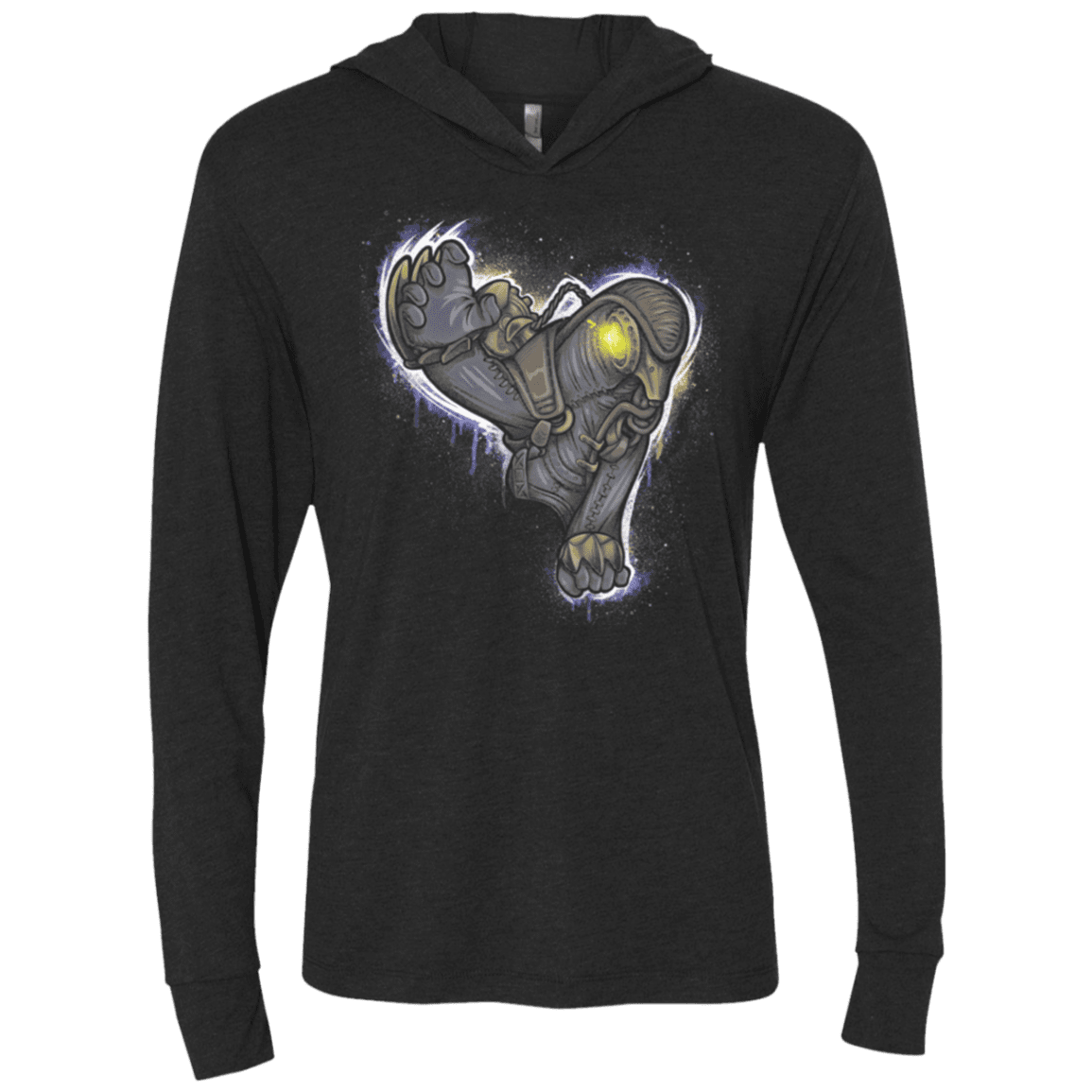 T-Shirts Vintage Black / X-Small Songbird portrait Triblend Long Sleeve Hoodie Tee