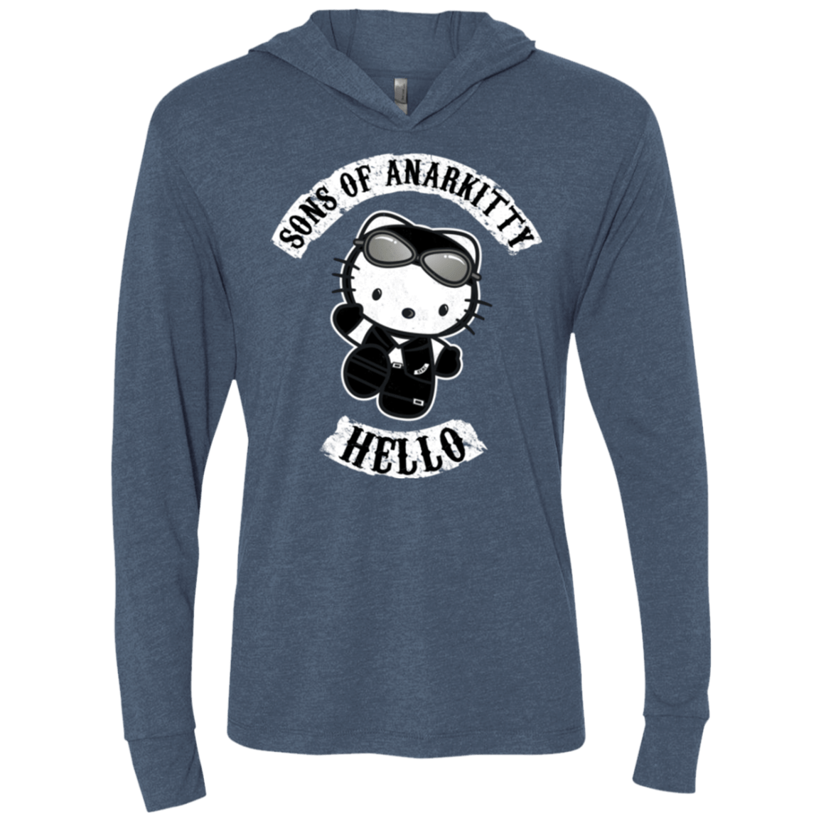 T-Shirts Indigo / X-Small Sons of Anarkitty Triblend Long Sleeve Hoodie Tee