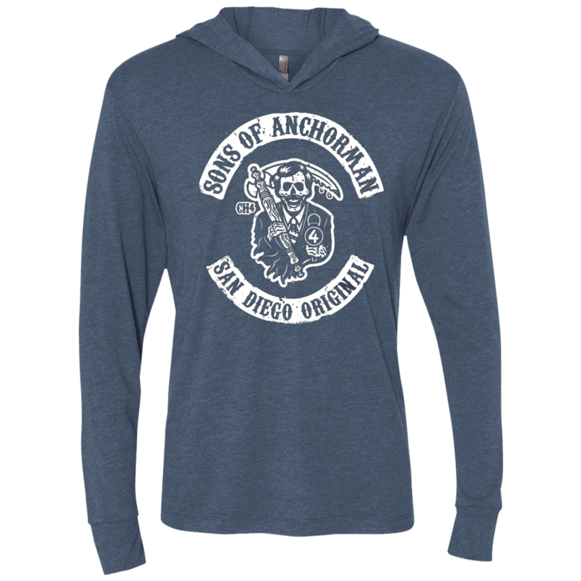 T-Shirts Indigo / X-Small Sons of Anchorman Triblend Long Sleeve Hoodie Tee