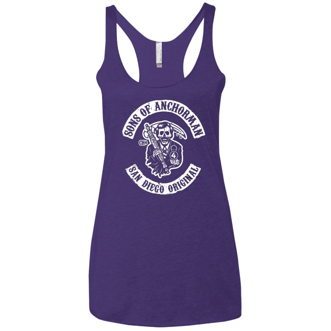 T-Shirts Purple / X-Small Sons of Anchorman Women's Triblend Racerback Tank