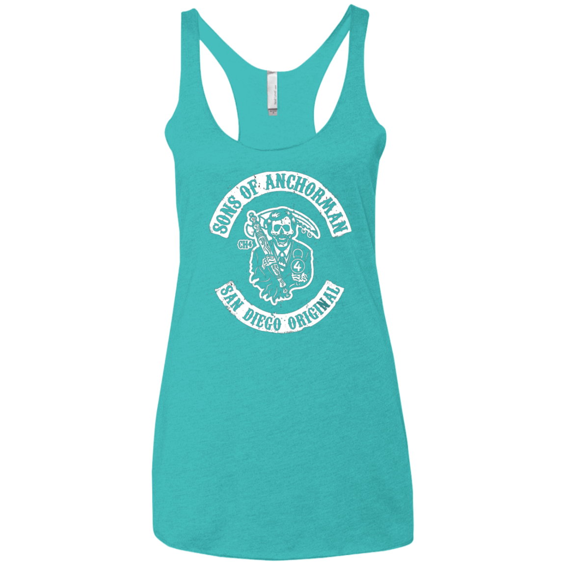 T-Shirts Tahiti Blue / X-Small Sons of Anchorman Women's Triblend Racerback Tank
