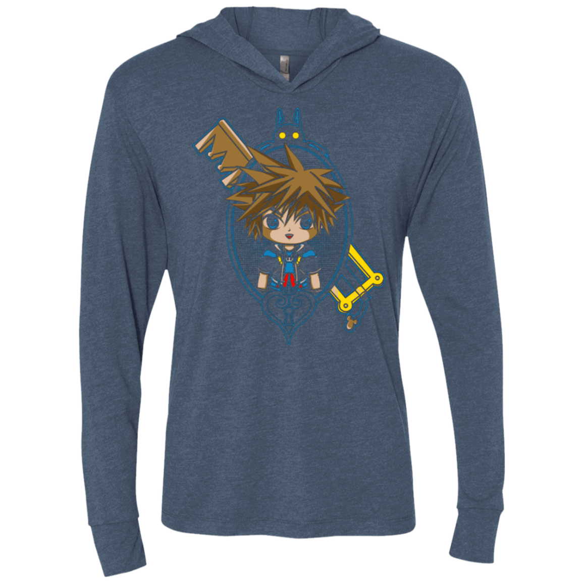 T-Shirts Indigo / X-Small Sora Portrait Triblend Long Sleeve Hoodie Tee