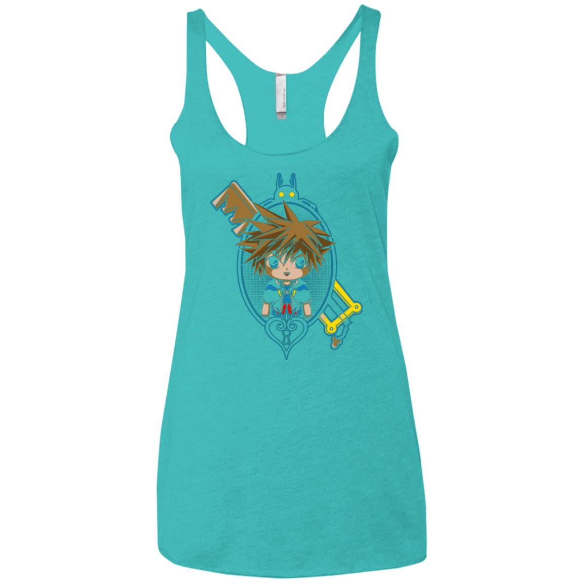 T-Shirts Tahiti Blue / X-Small Sora Portrait Women's Triblend Racerback Tank