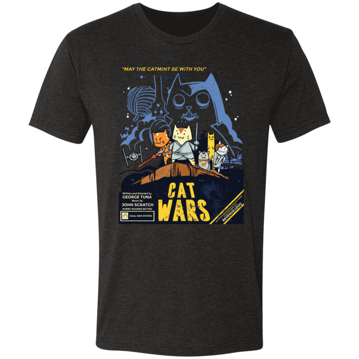 T-Shirts Vintage Black / S Space Cat Meme Men's Triblend T-Shirt