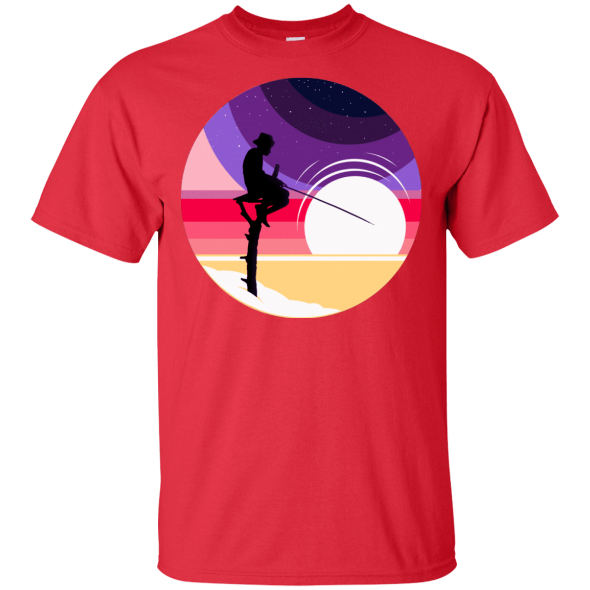 T-Shirts Red / S Space Fishing T-Shirt