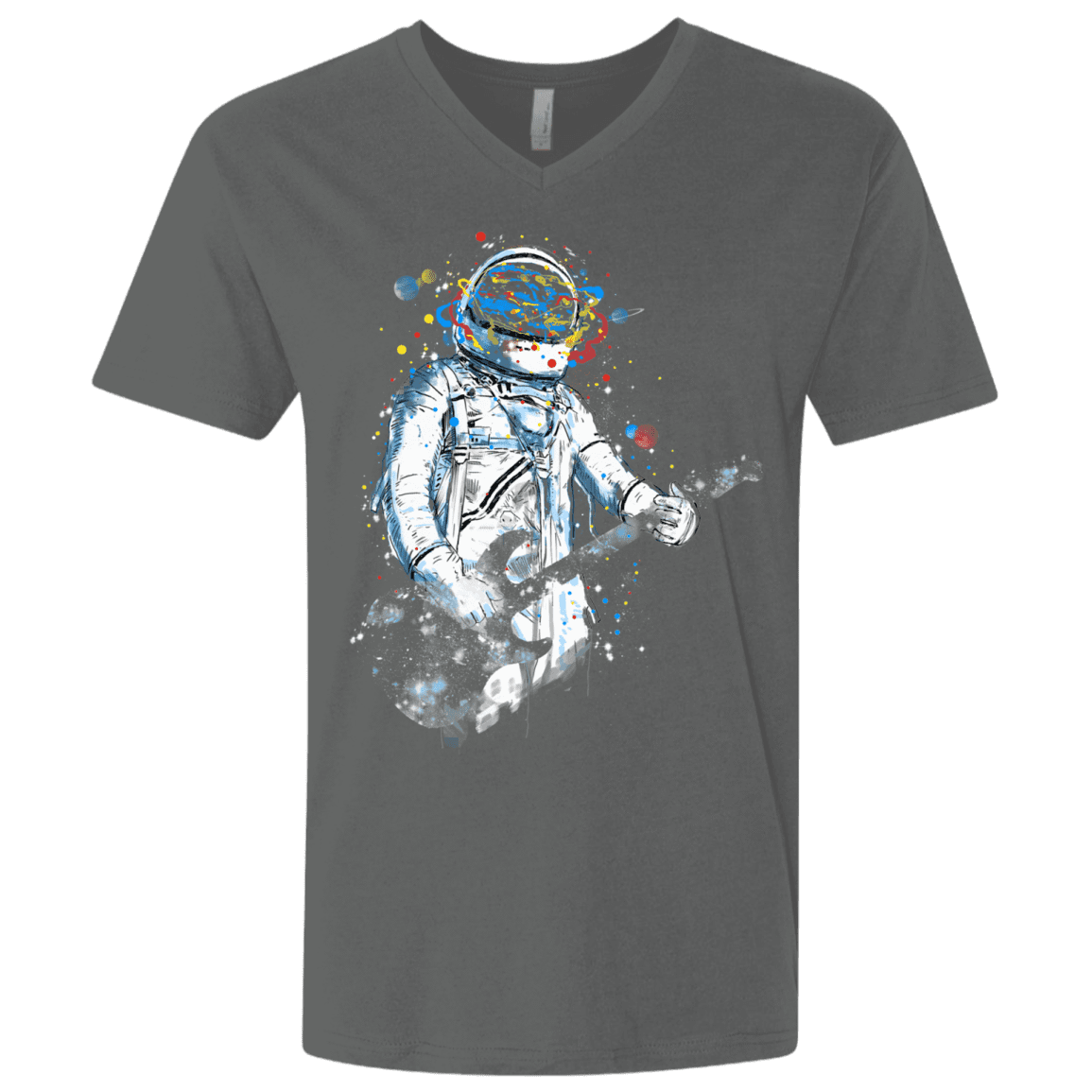 T-Shirts Heavy Metal / X-Small Space Guitar Men's Premium V-Neck