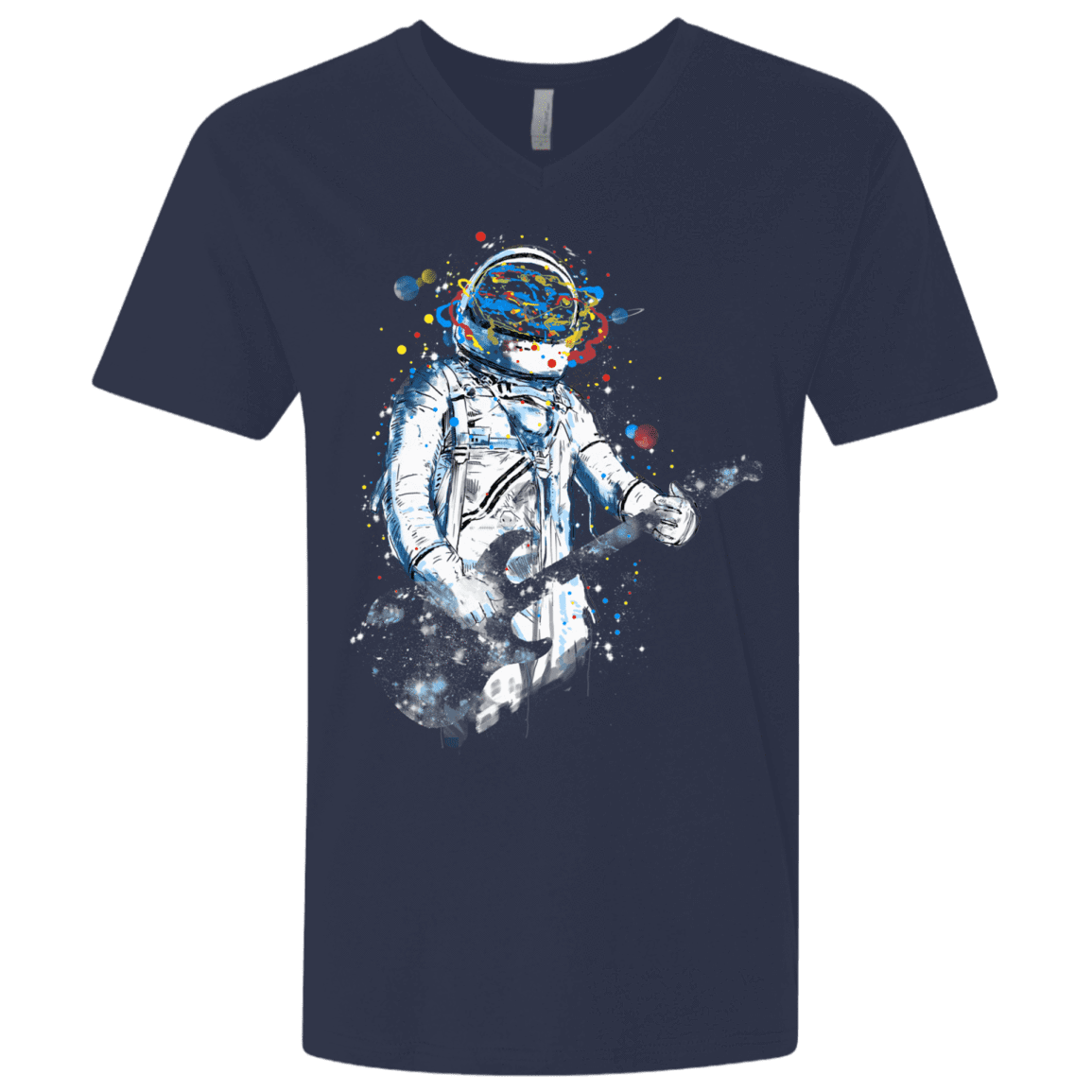 T-Shirts Midnight Navy / X-Small Space Guitar Men's Premium V-Neck