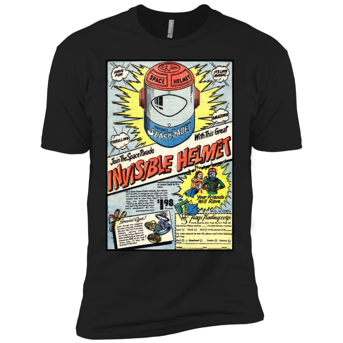 T-Shirts Black / YXS Space Helmet Boys Premium T-Shirt