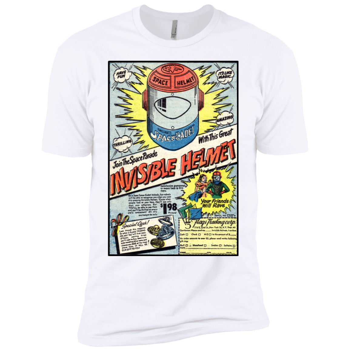 T-Shirts White / YXS Space Helmet Boys Premium T-Shirt
