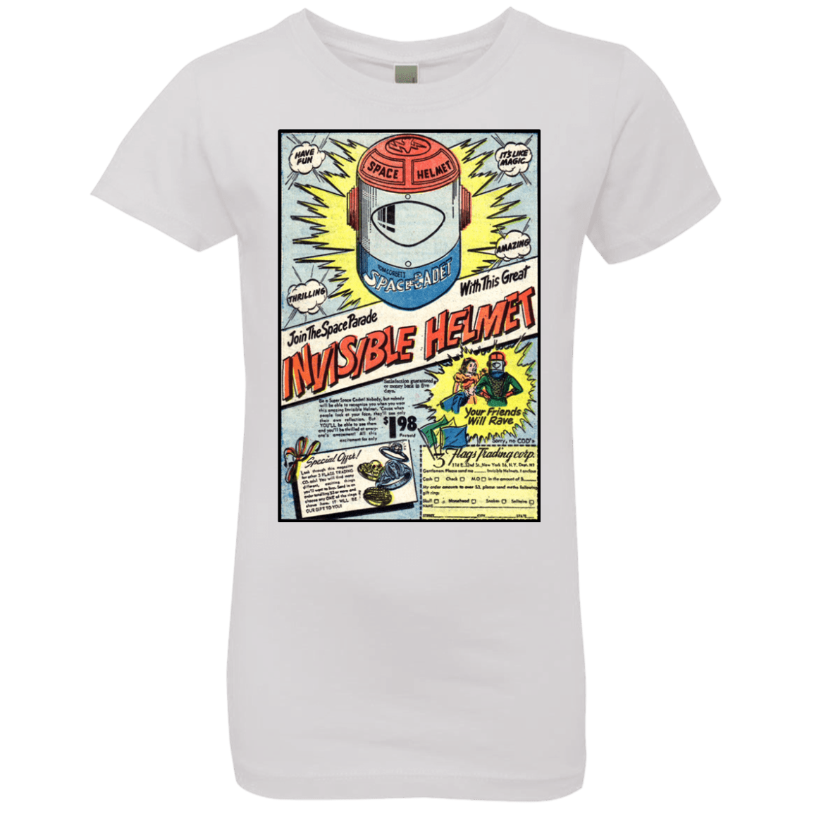 T-Shirts White / YXS Space Helmet Girls Premium T-Shirt