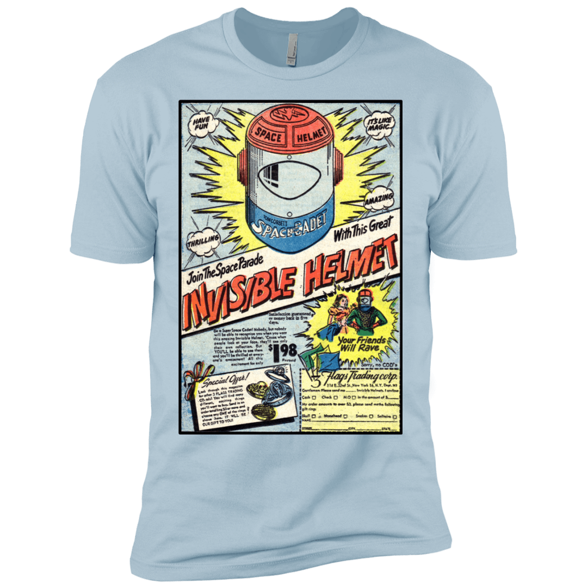 T-Shirts Light Blue / X-Small Space Helmet Men's Premium T-Shirt