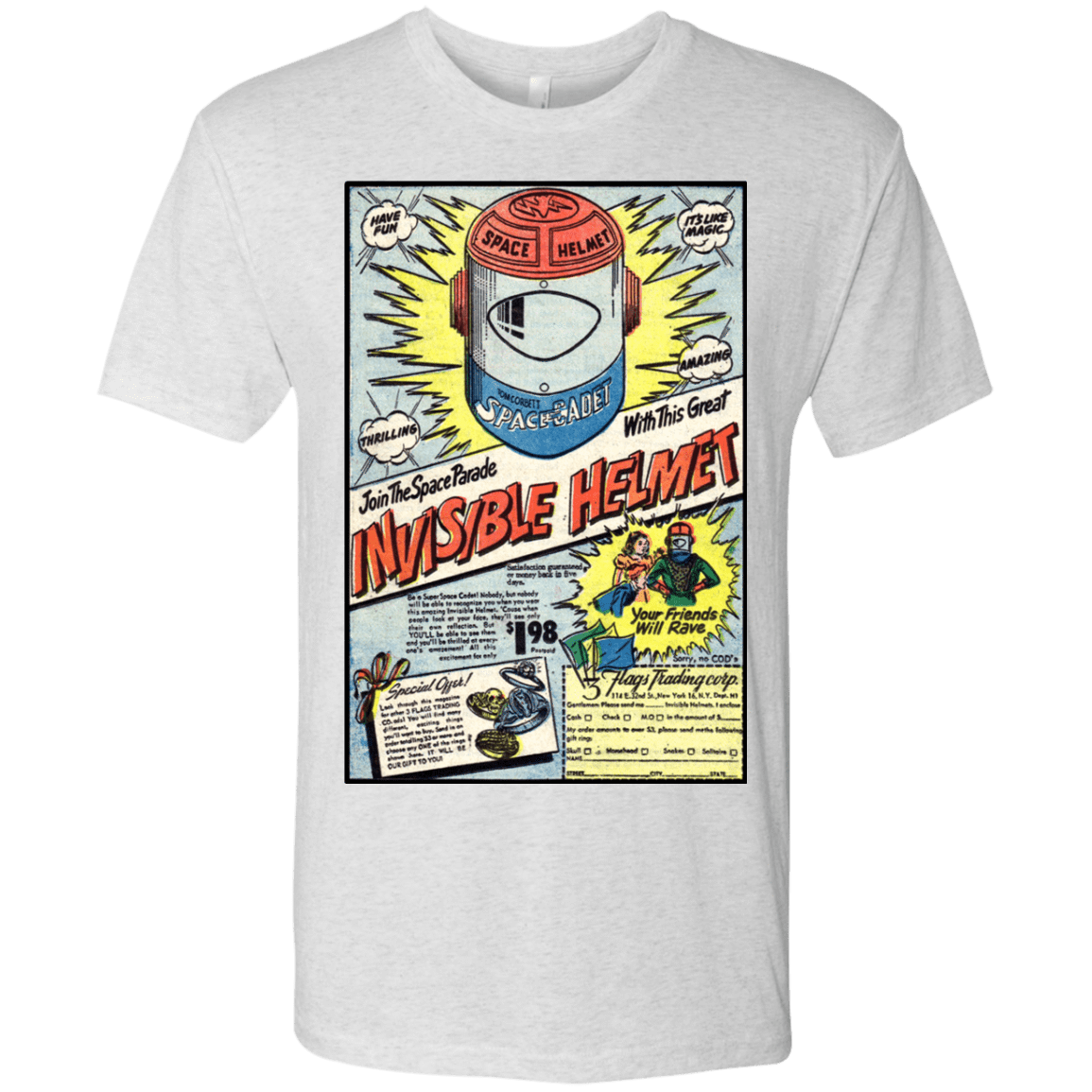 T-Shirts Heather White / Small Space Helmet Men's Triblend T-Shirt