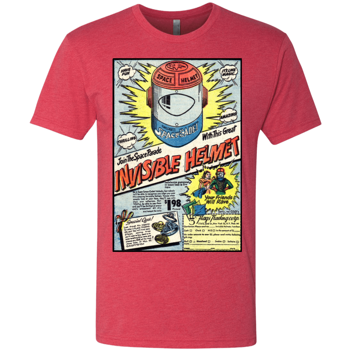 T-Shirts Vintage Red / Small Space Helmet Men's Triblend T-Shirt