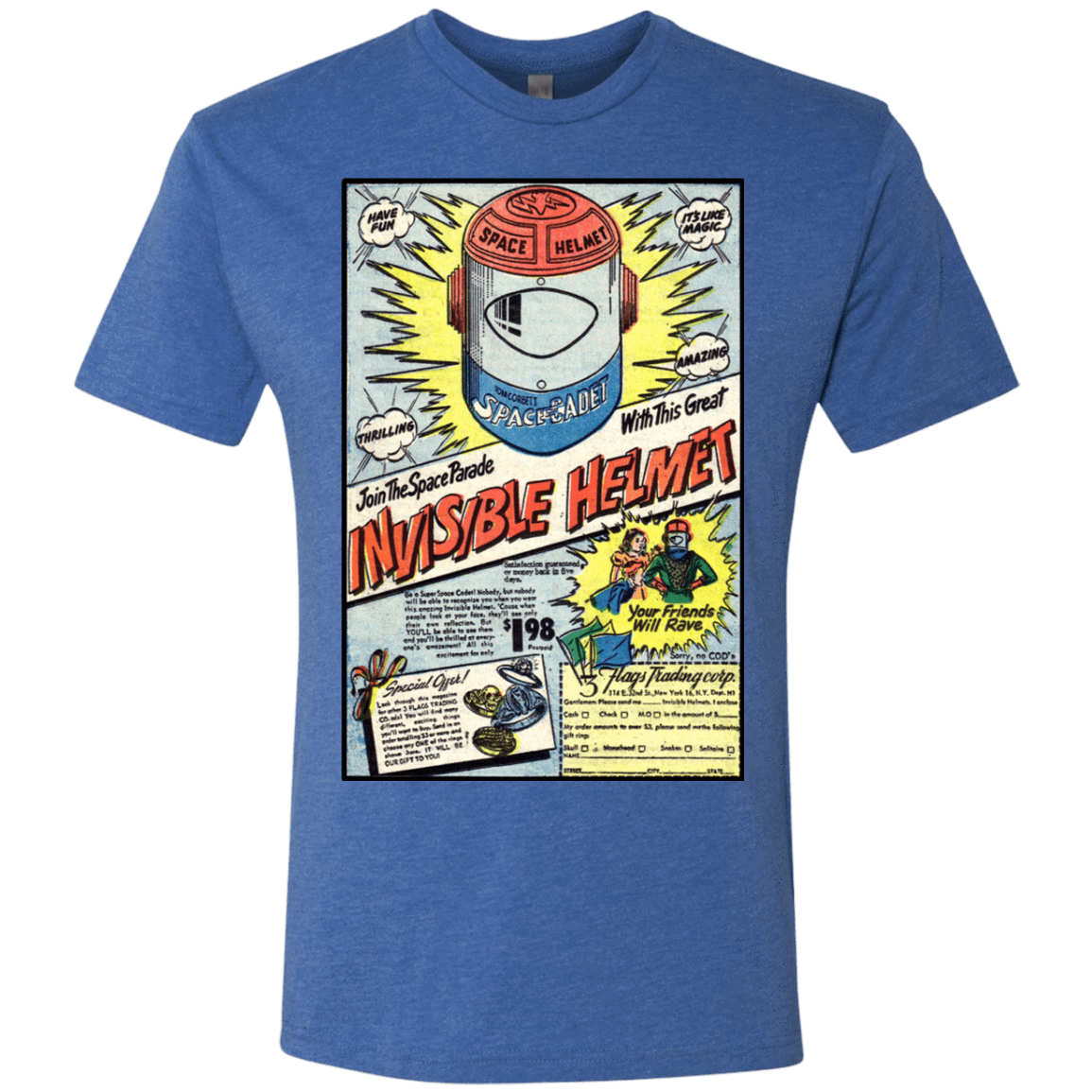 T-Shirts Vintage Royal / Small Space Helmet Men's Triblend T-Shirt