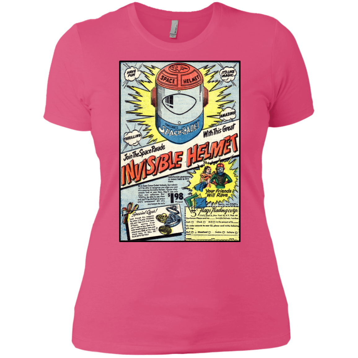 T-Shirts Hot Pink / X-Small Space Helmet Women's Premium T-Shirt