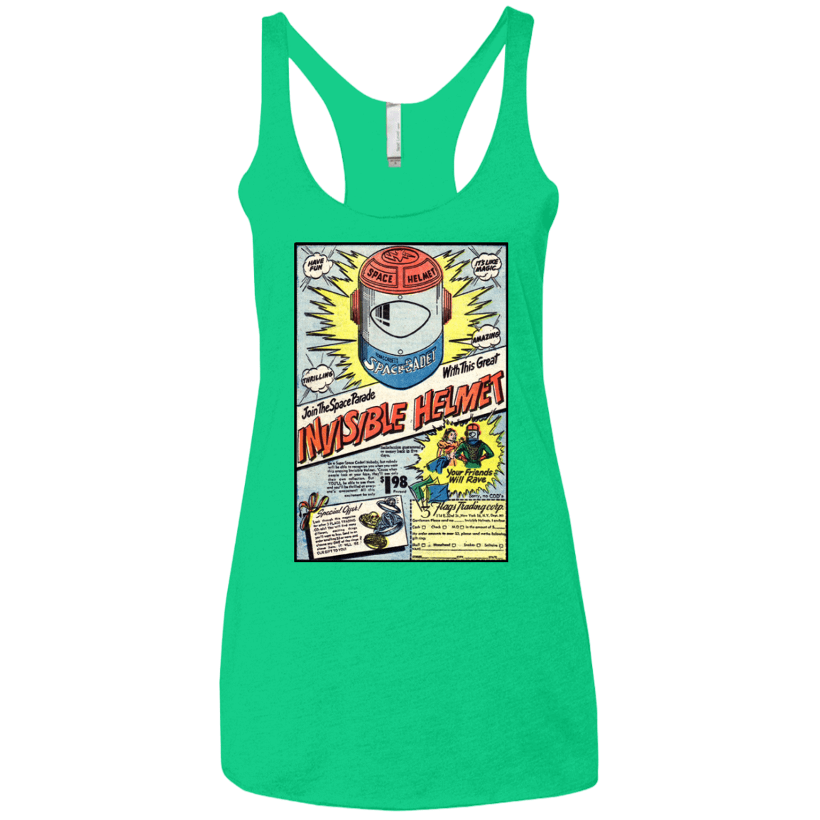 T-Shirts Envy / X-Small Space Helmet Women's Triblend Racerback Tank