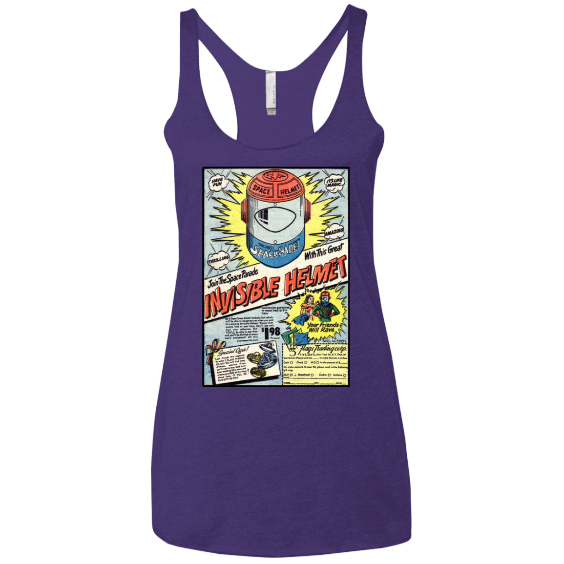 T-Shirts Purple Rush / X-Small Space Helmet Women's Triblend Racerback Tank