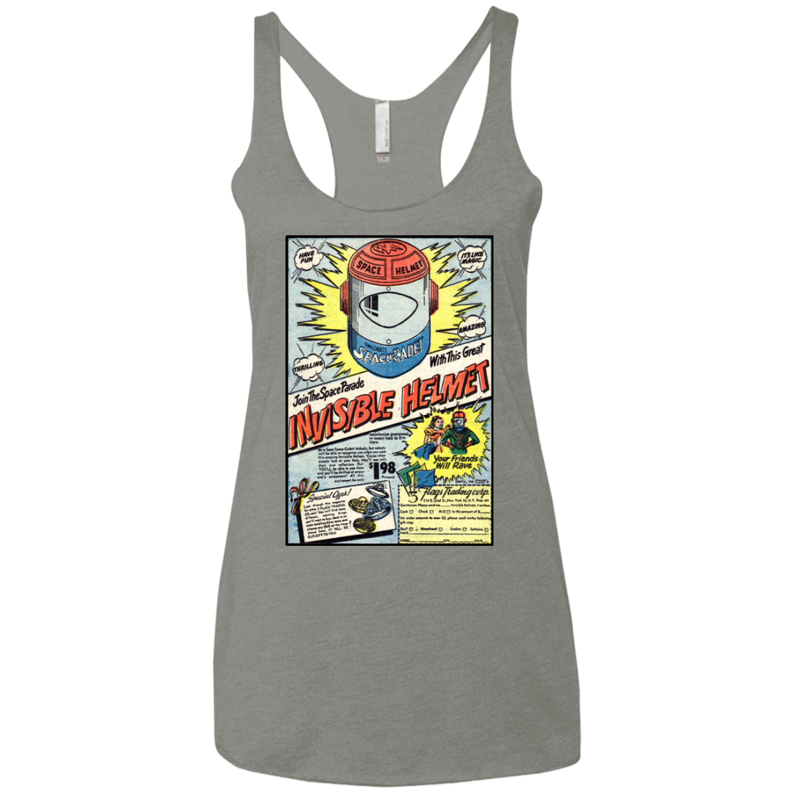 T-Shirts Venetian Grey / X-Small Space Helmet Women's Triblend Racerback Tank