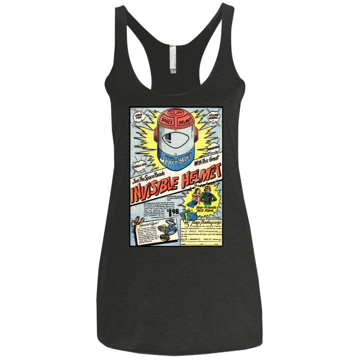 T-Shirts Vintage Black / X-Small Space Helmet Women's Triblend Racerback Tank