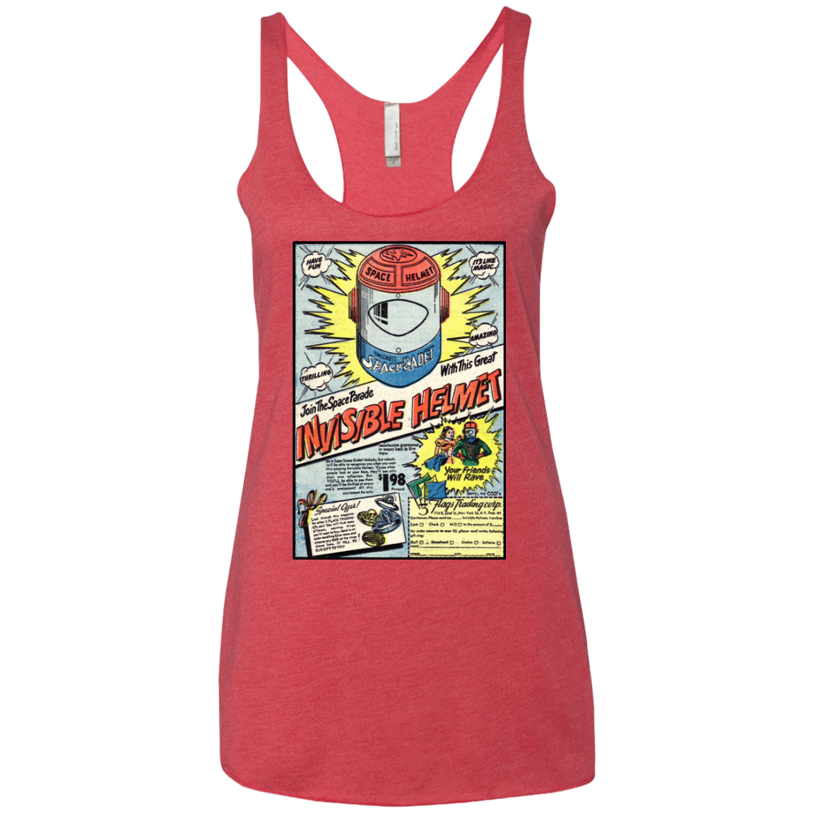 T-Shirts Vintage Red / X-Small Space Helmet Women's Triblend Racerback Tank