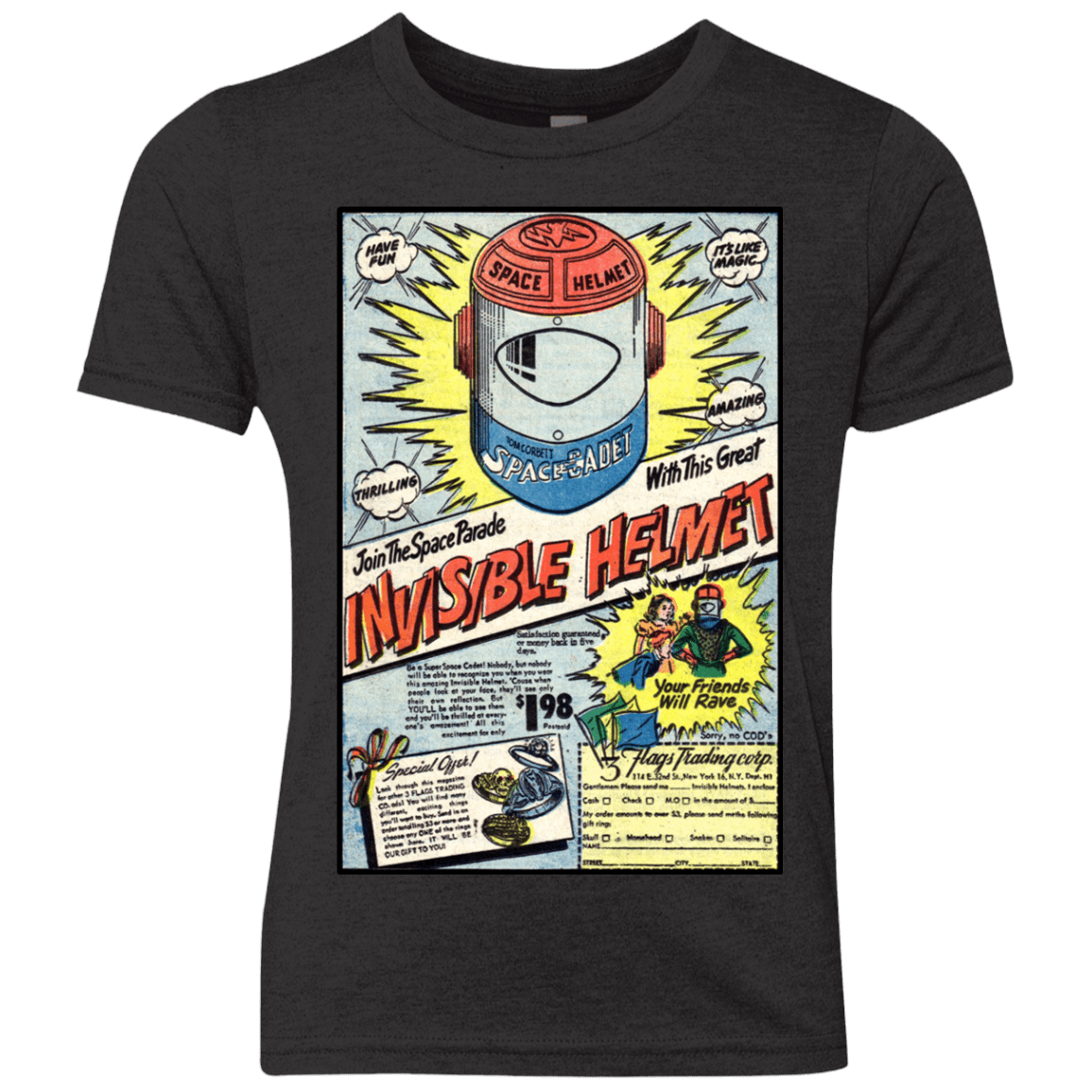T-Shirts Vintage Black / YXS Space Helmet Youth Triblend T-Shirt