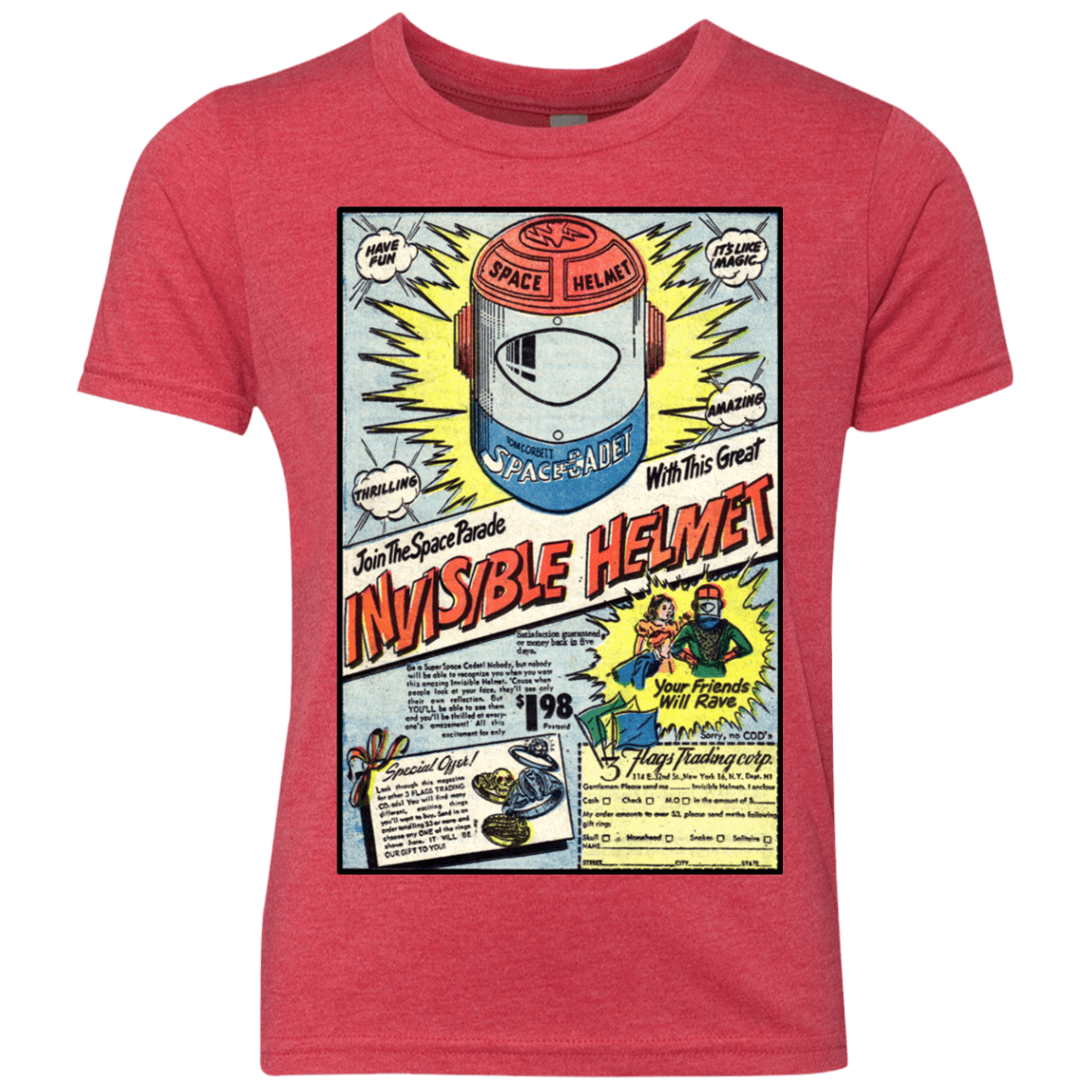 T-Shirts Vintage Red / YXS Space Helmet Youth Triblend T-Shirt