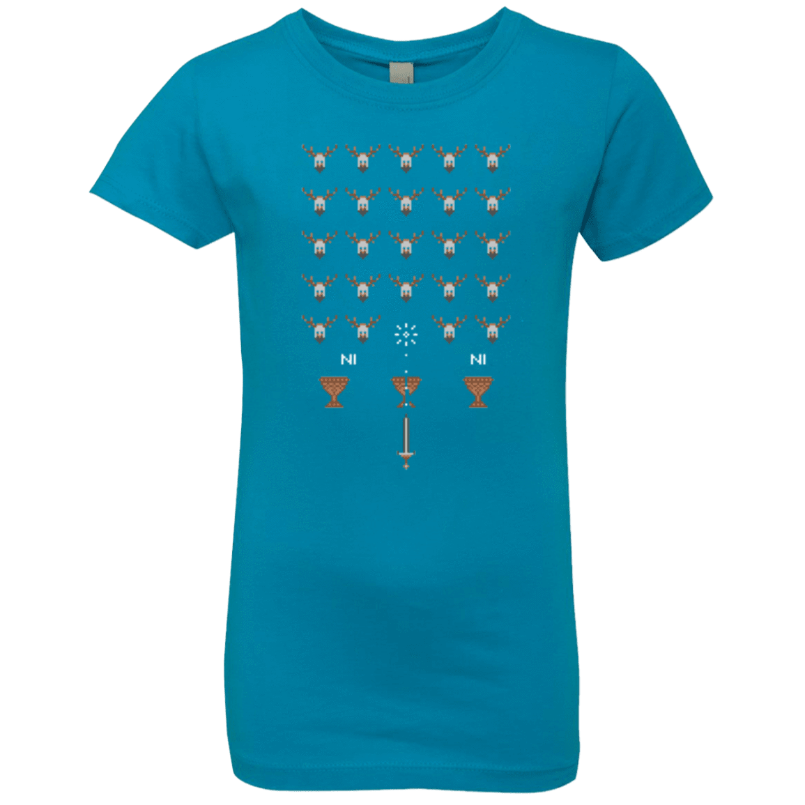 T-Shirts Turquoise / YXS Space NI Invaders Girls Premium T-Shirt