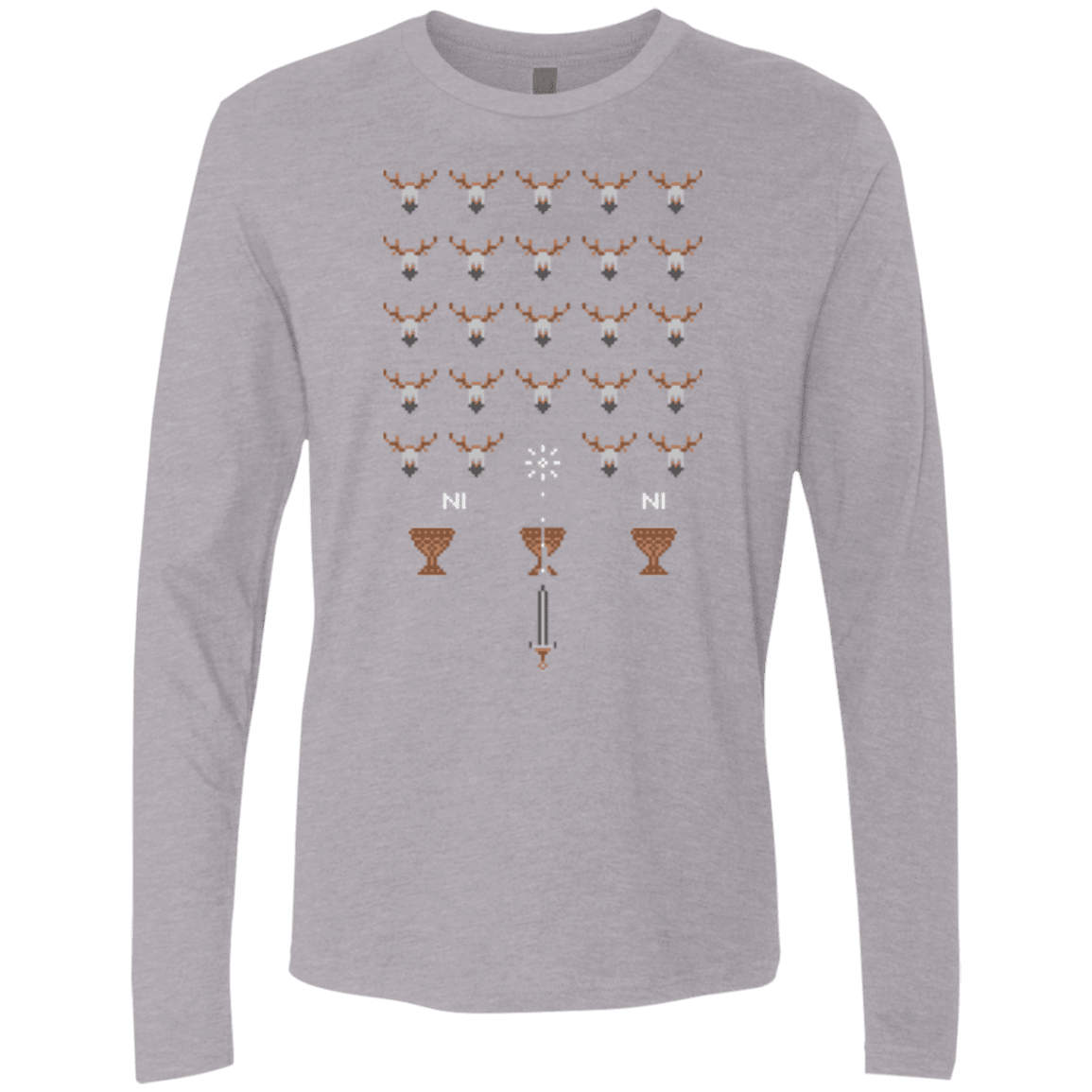 T-Shirts Heather Grey / Small Space NI Invaders Men's Premium Long Sleeve