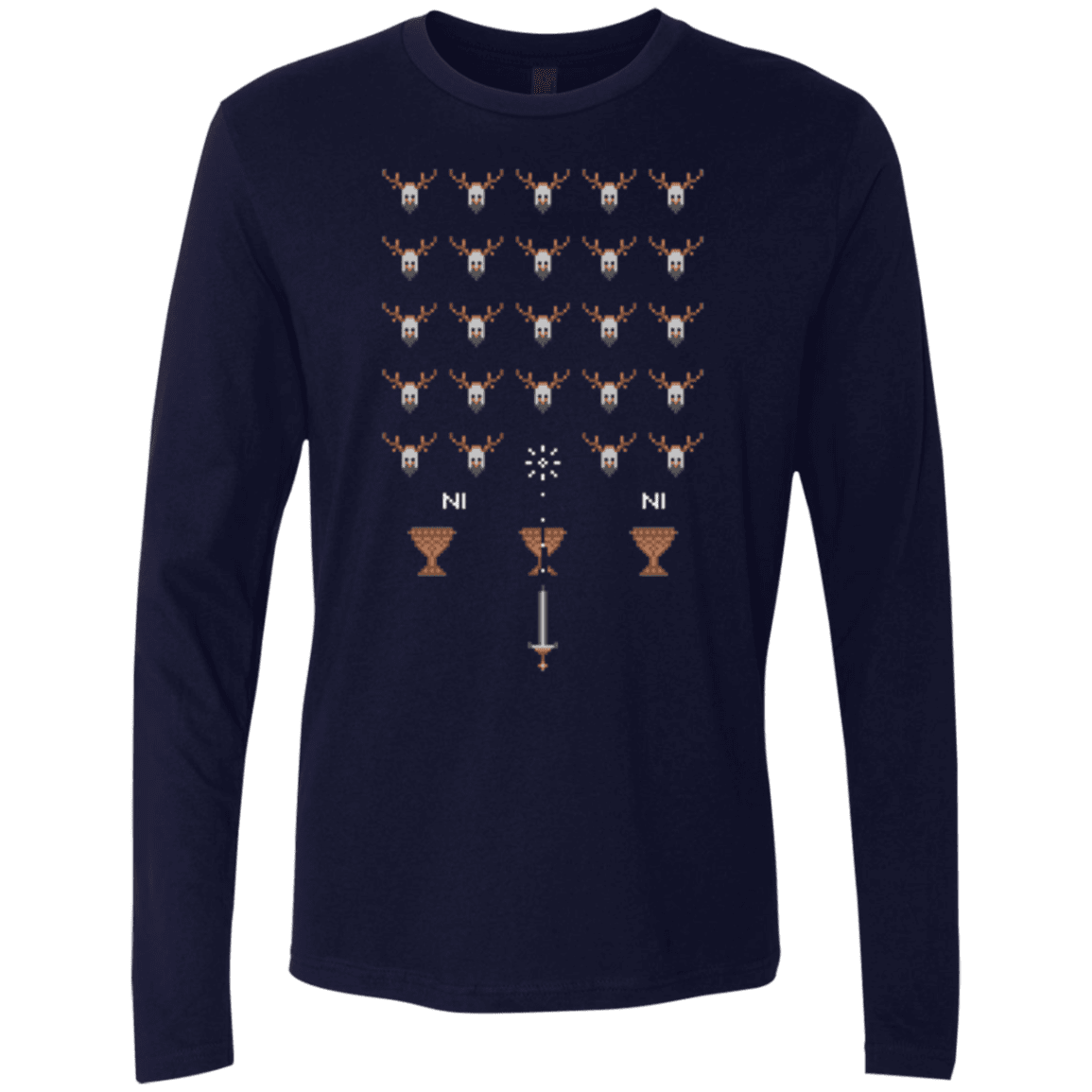 T-Shirts Midnight Navy / Small Space NI Invaders Men's Premium Long Sleeve