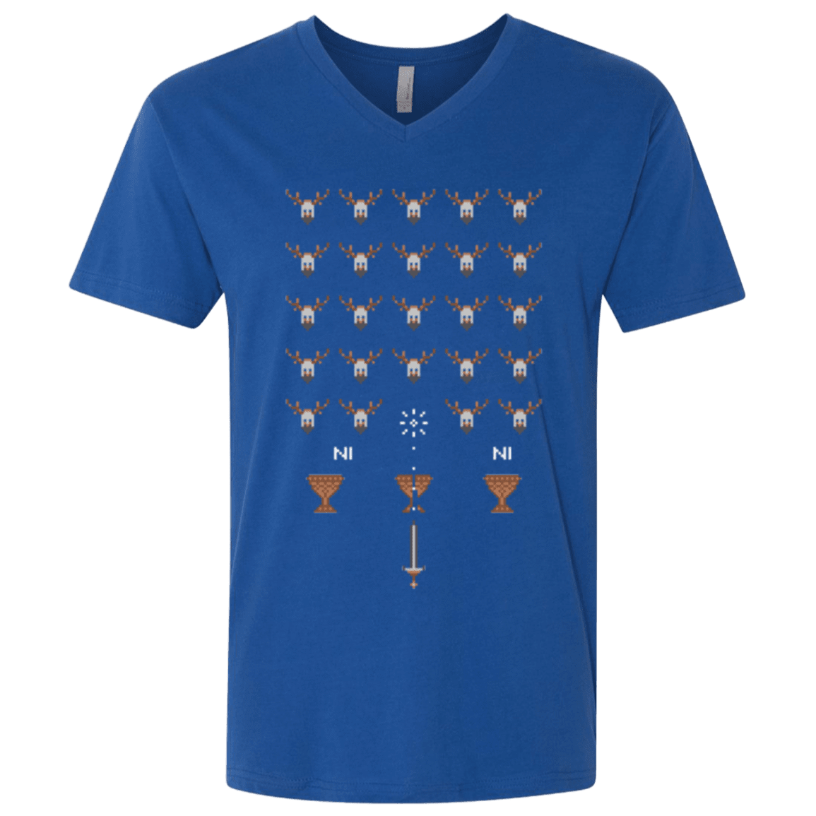 T-Shirts Royal / X-Small Space NI Invaders Men's Premium V-Neck