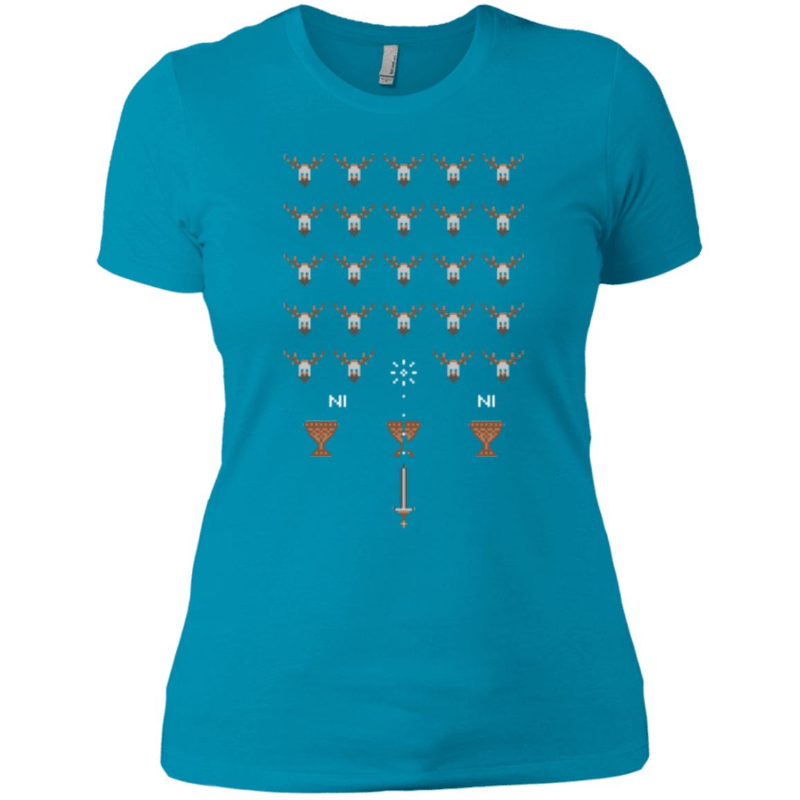 T-Shirts Turquoise / X-Small Space NI Invaders Women's Premium T-Shirt
