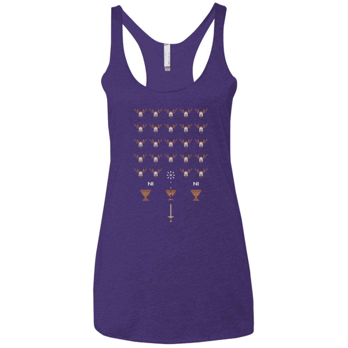 T-Shirts Purple / X-Small Space NI Invaders Women's Triblend Racerback Tank