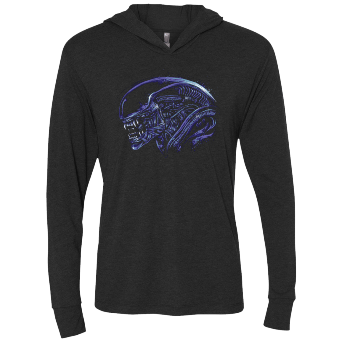 T-Shirts Vintage Black / X-Small Space Nightmare Purple Triblend Long Sleeve Hoodie Tee