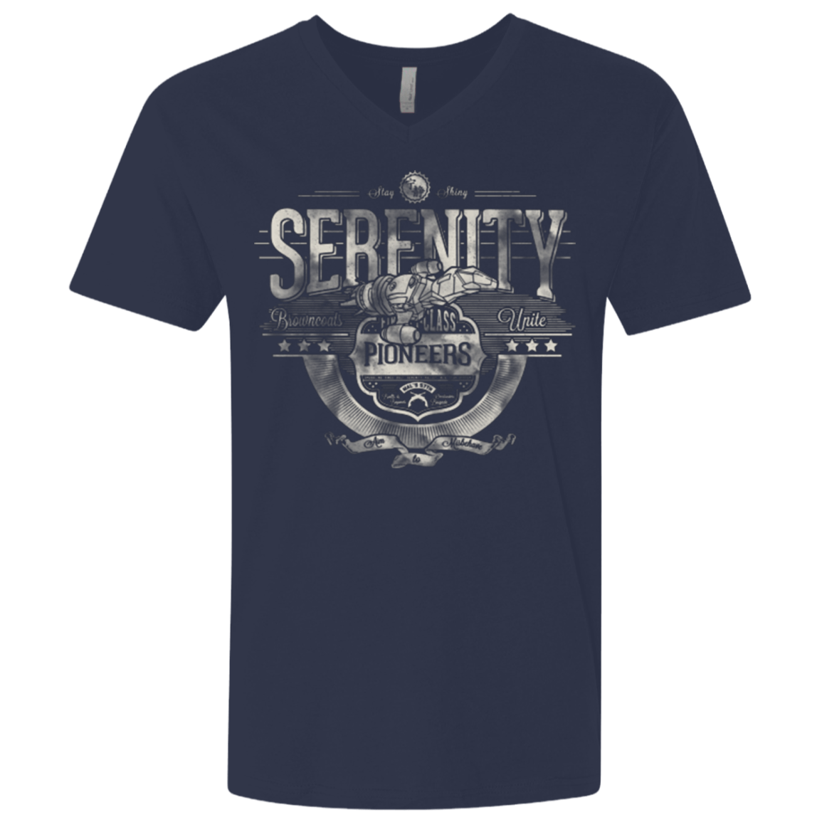 T-Shirts Midnight Navy / X-Small Space Pioneers Men's Premium V-Neck