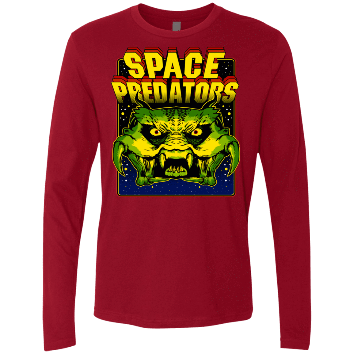 T-Shirts Cardinal / S Space Predator Men's Premium Long Sleeve