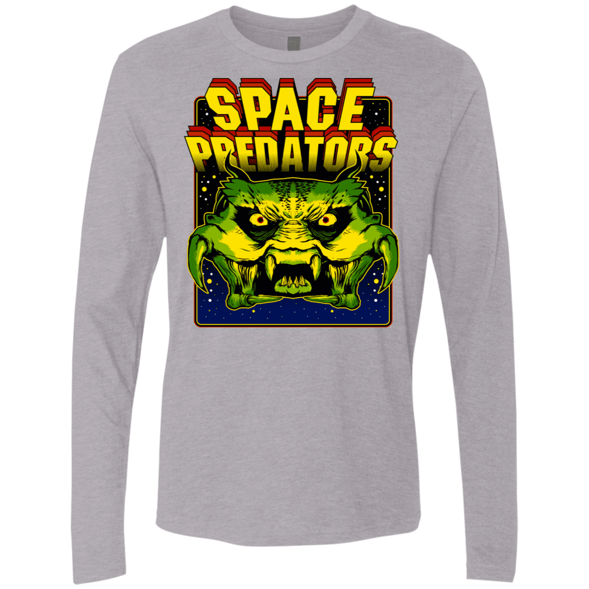T-Shirts Heather Grey / S Space Predator Men's Premium Long Sleeve