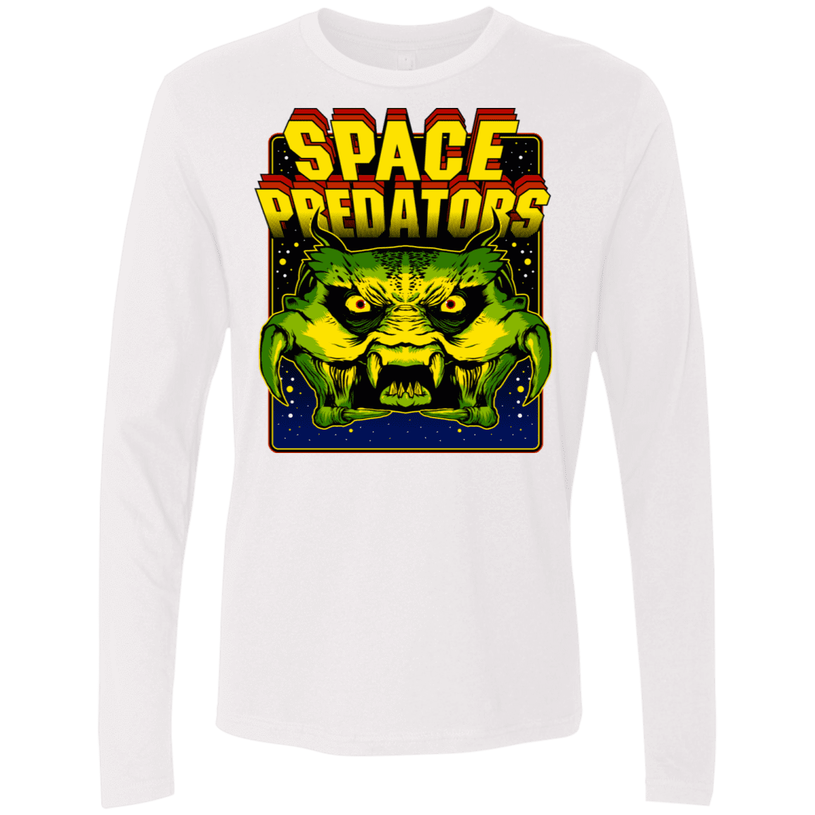 T-Shirts White / S Space Predator Men's Premium Long Sleeve